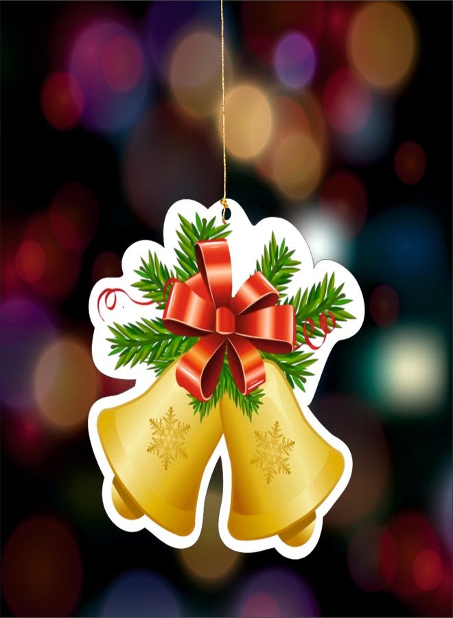 Party Baazaar Christmas Hanging Danglers | Merry Christmas Paper Bells Ornaments | Xmas Party Home Ceiling Wall Door Decorations (Pack of 10) - Image 1
